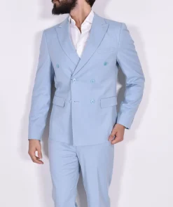 Marcel Morel Abiti<Abito doppiopetto celeste
