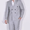 Marcel Morel Abiti<Abito doppiopetto gessato grigio chiaro