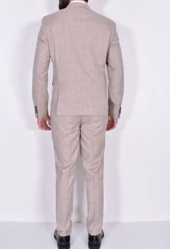 Marcel Morel Abiti<Abito doppiopetto fiammato beige quadri