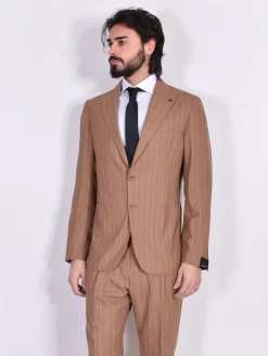 TAGLIATORE Abiti<Abito gessato fresco lana seta coccio 2SMC26K11