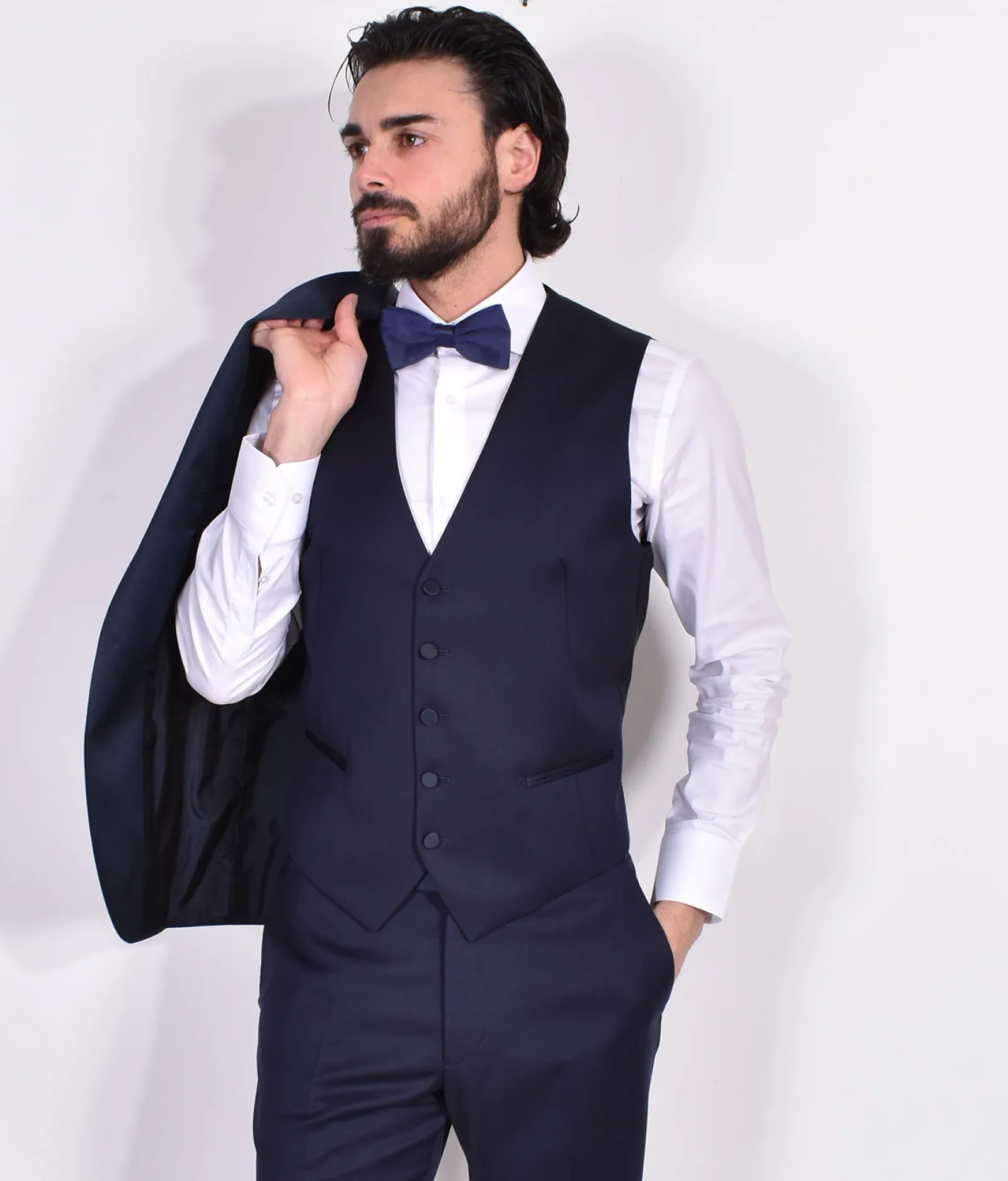 TAGLIATORE Abiti<Abito smoking sciallato gilet blu EFBR18A01