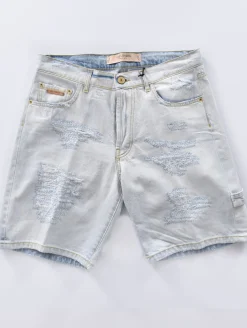 YES LONDON Bermuda<Bermuda jeans strappato blu chiaro