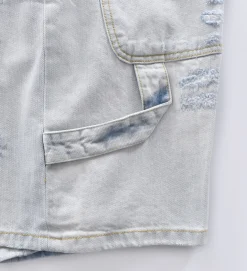 YES LONDON Bermuda<Bermuda jeans strappato blu chiaro