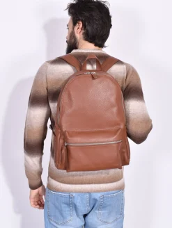 ORCIANI Zaini<Borsa zaino micron deep pelle marrone sigaro