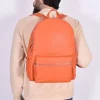ORCIANI Zaini<Borsa zaino micron deep pelle arancio
