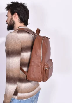 ORCIANI Zaini<Borsa zaino micron deep pelle marrone sigaro