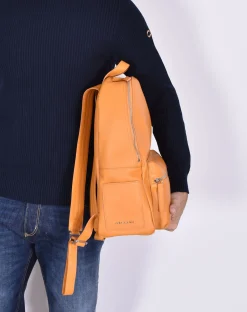 ORCIANI Zaini<Borsa zaino micron deep pelle ocra
