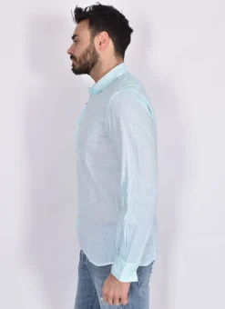 BOB Camicie<Camicia lino verde acqua Lop lino cotone