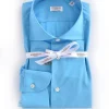 BORRIELLO Camicie<Camicia azzurra cucita a mano Marechiaro cotone
