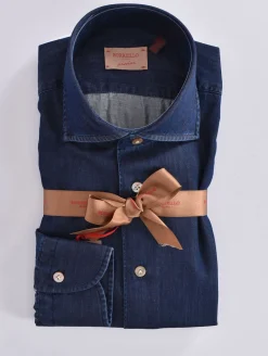 BORRIELLO Camicie<Camicia jeans blu scuro Passion