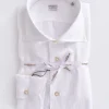 BORRIELLO Camicie<Camicia lino bianco marechiaro cucita a mano