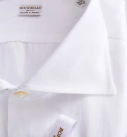 BORRIELLO Camicie<Camicia lino bianco marechiaro cucita a mano