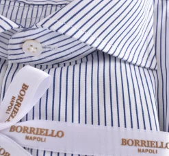 BORRIELLO Camicie<Camicia Marechiaro cucita a mano righe bianco blu