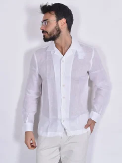 GRAN SASSO Camicie<Camicia lino bianco