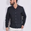 GRAN SASSO Camicie<Camicia lino blu notte