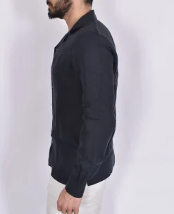 GRAN SASSO Camicie<Camicia lino blu notte