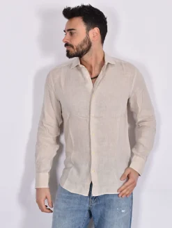 MC2 SAINT BARTH Camicie<Camicia beige sabbia pamplona lino
