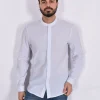 OFFICINA 36 Camicie<Camicia coreana celeste seersucker