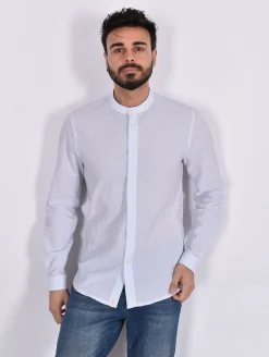 OFFICINA 36 Camicie<Camicia coreana celeste seersucker