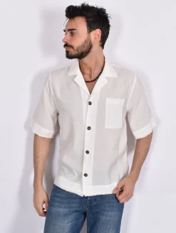 OFFICINA 36 Camicie<Camicia mezza manica bianca modal