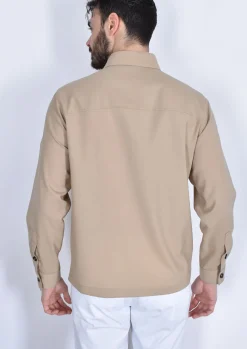 BE ABLE Camicie<Camicia oversize Leroy beige fresco lana