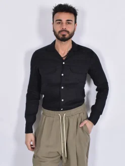 TAGLIATORE Camicie<Camicia lino nera Rowan