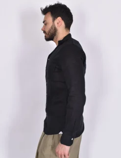 TAGLIATORE Camicie<Camicia lino nera Rowan