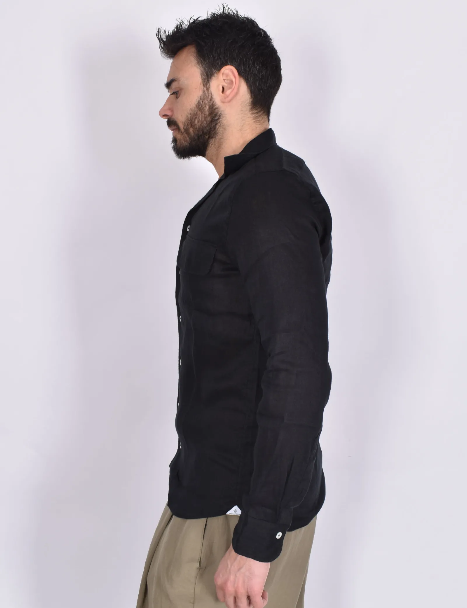 TAGLIATORE Camicie<Camicia lino nera Rowan