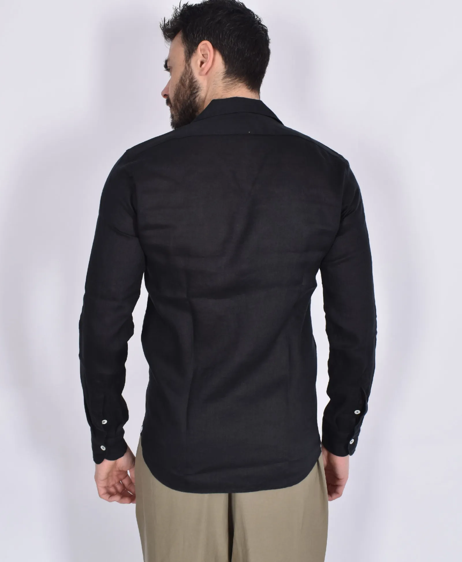 TAGLIATORE Camicie<Camicia lino nera Rowan