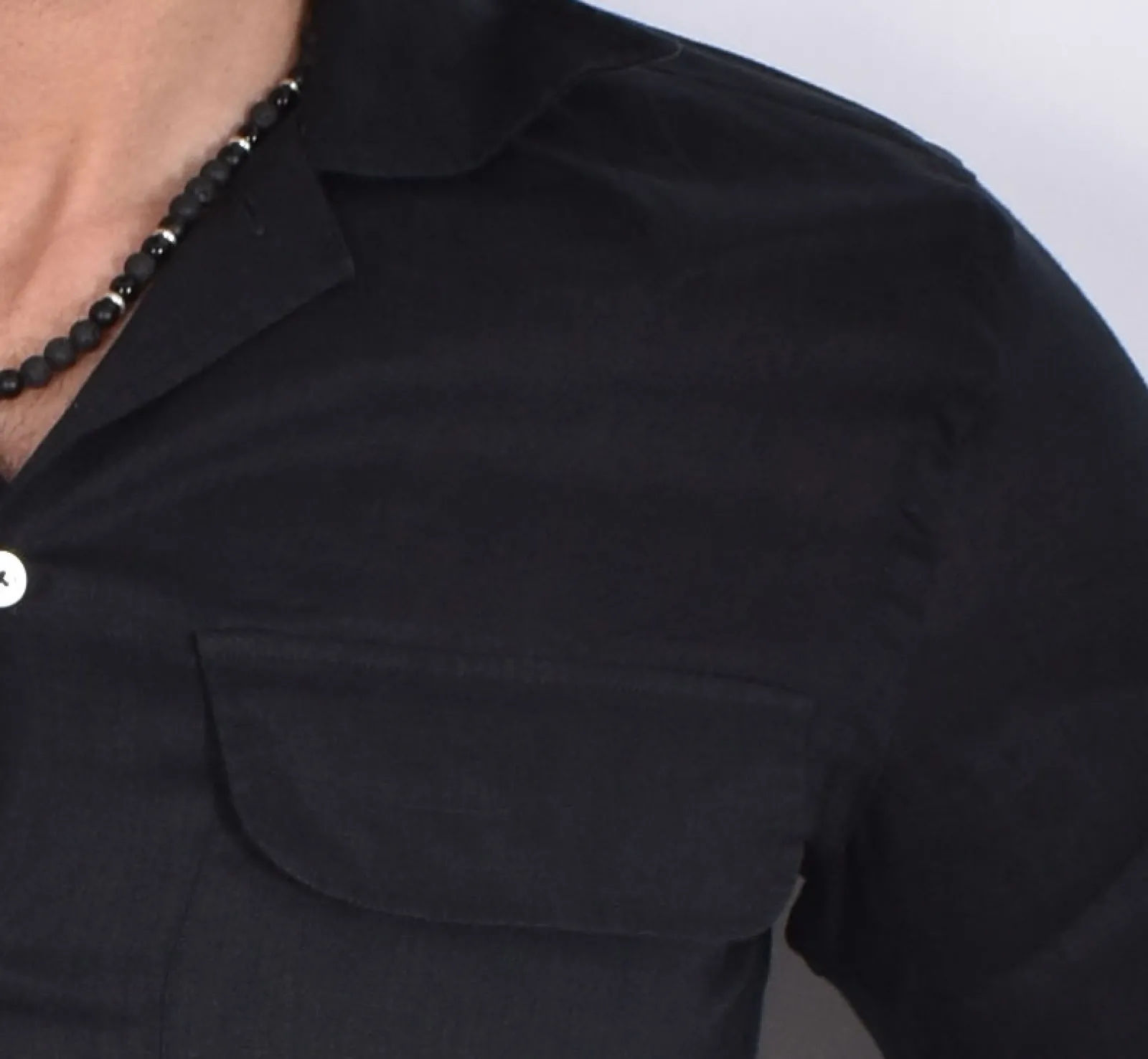 TAGLIATORE Camicie<Camicia lino nera Rowan
