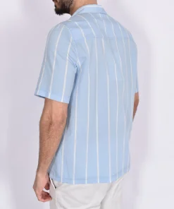 YES LONDON Camicie<Camicia mezza manica celeste rigata