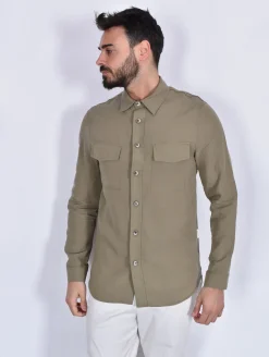 YES LONDON Camicie<Camicia over lino verde