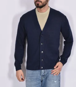 DANIELE FIESOLI Cardigan<Cardigan lino cotone blu