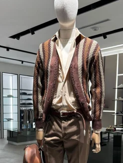 TAGLIATORE Cardigan<Cardigan Callum righe marrone