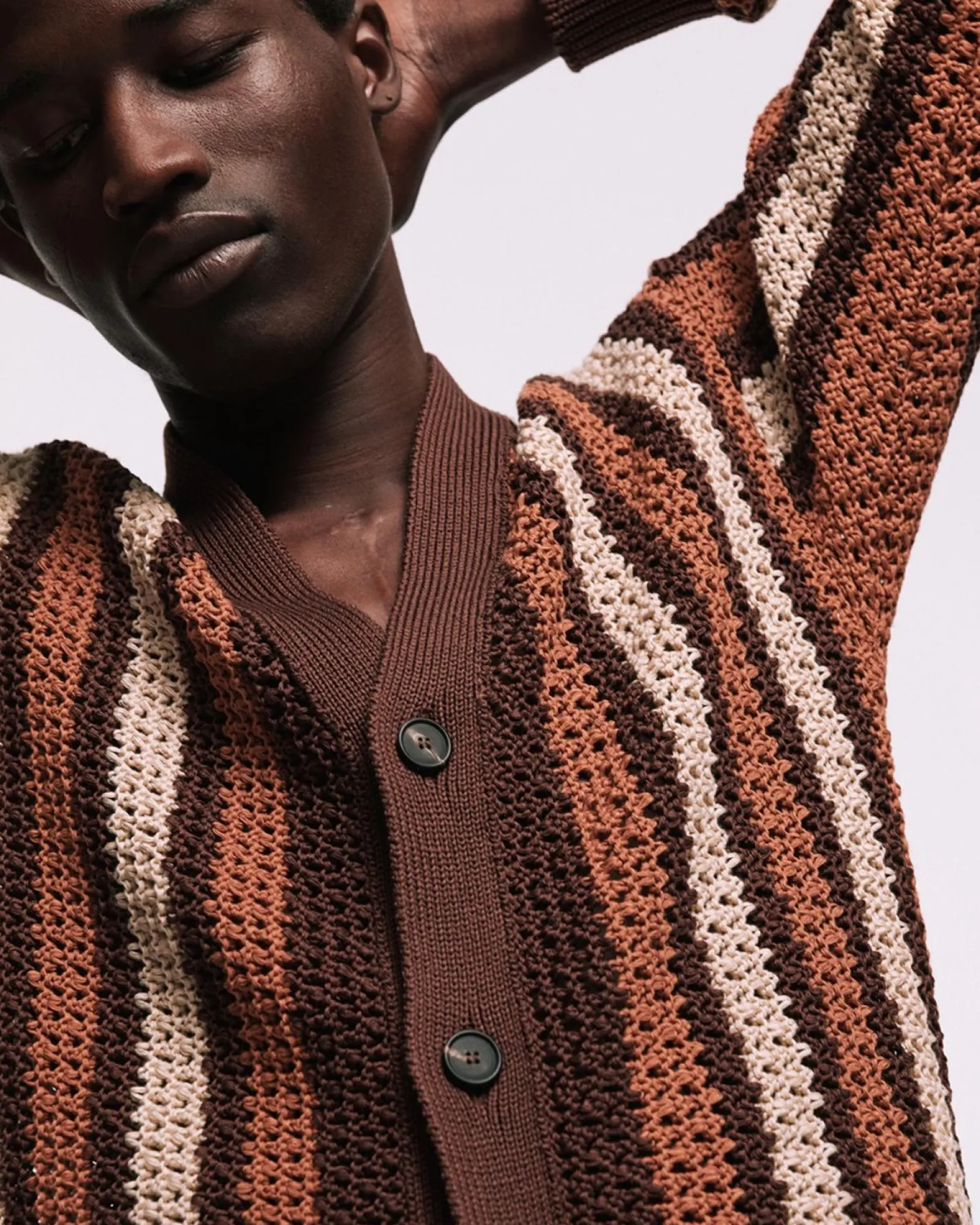 TAGLIATORE Cardigan<Cardigan Callum righe marrone