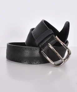 ORCIANI Cinture<Cintura chevrette nera pelle forata