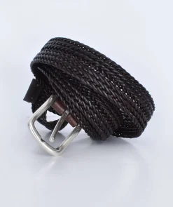 ORCIANI Cinture<Cintura pelle intrecciata testa di moro