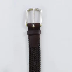 ORCIANI Cinture<Cintura pelle intrecciata testa di moro