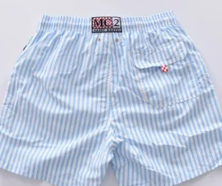 MC2 SAINT BARTH Costumi<Costume bagno righe bianco celeste