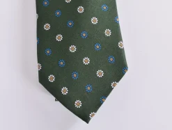 FEFE Cravatte<Cravatta seta verde fiori