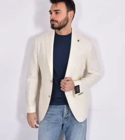 BRERAS Milano Giacche<Giacca Breras bianca Aquila Vitale Barberis Canonico fresco lana