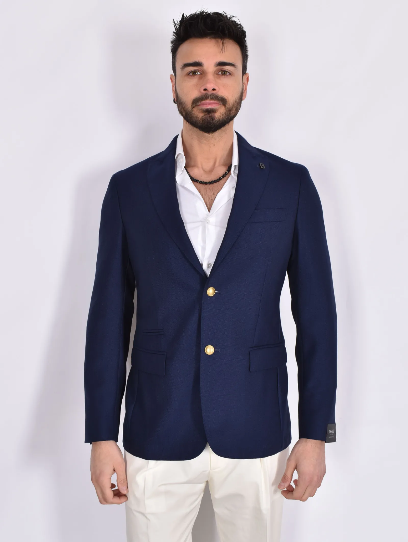 BRERAS Milano Giacche<Giacca Breras blu Aquila Vitale Barberis Canonico fresco lana