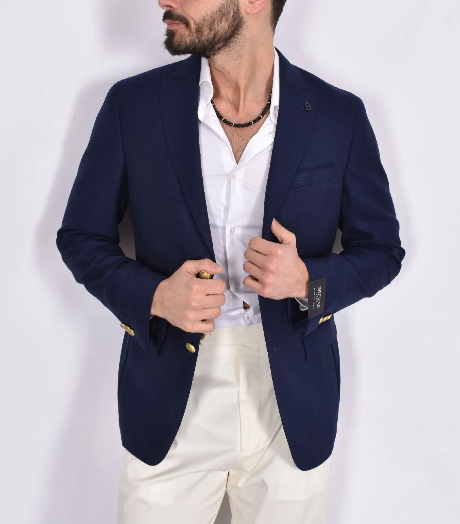 BRERAS Milano Giacche<Giacca Breras blu Aquila Vitale Barberis Canonico fresco lana