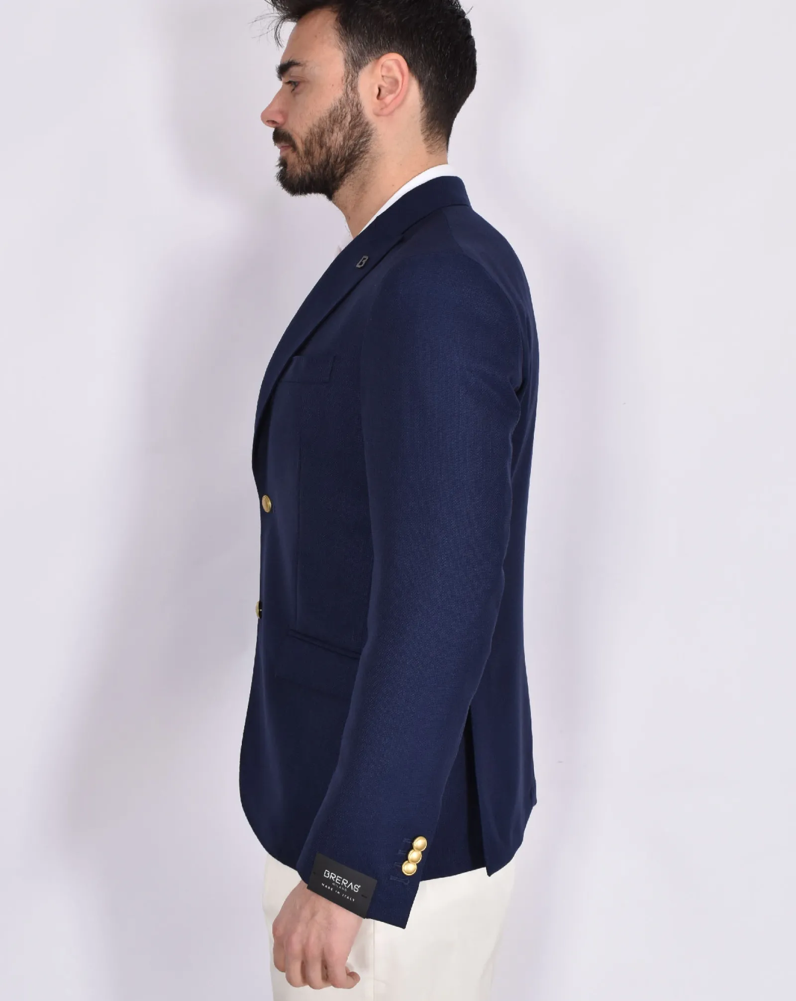 BRERAS Milano Giacche<Giacca Breras blu Aquila Vitale Barberis Canonico fresco lana