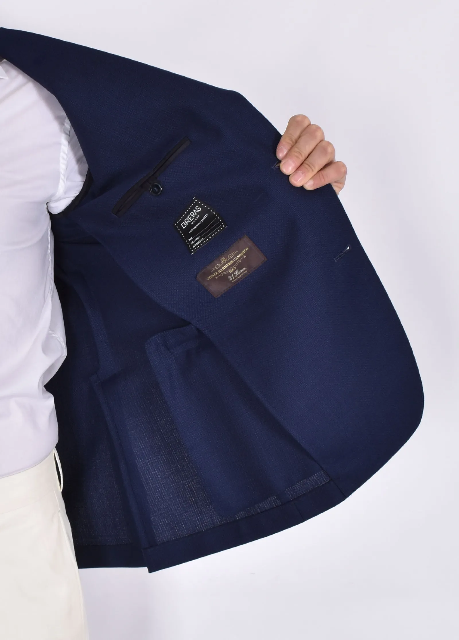 BRERAS Milano Giacche<Giacca Breras blu Aquila Vitale Barberis Canonico fresco lana