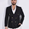 BRERAS Milano Giacche<Giacca Breras doppiopetto Firenze nera fresco lana