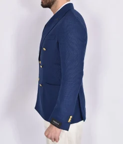 BRERAS Milano Giacche<Giacca Breras doppiopetto Firenze blu royal fresco lana