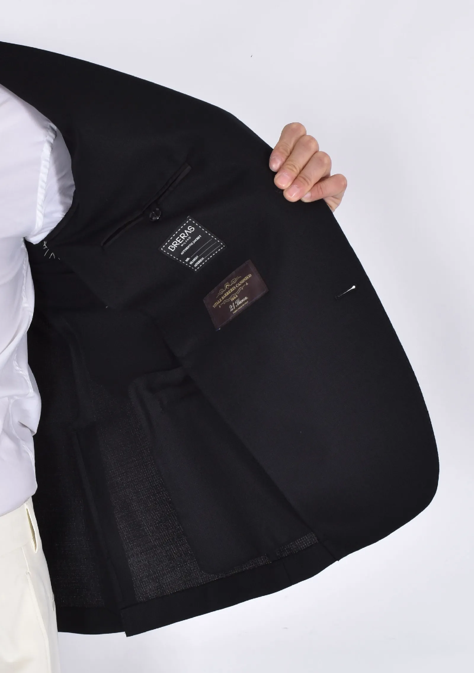 BRERAS Milano Giacche<Giacca Breras nero Aquila Vitale Barberis Canonico fresco lana