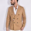 CIRCOLO 1901 Giacche<Giacca doppiopetto cammello jersey