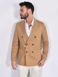 CIRCOLO 1901 Giacche<Giacca doppiopetto cammello jersey